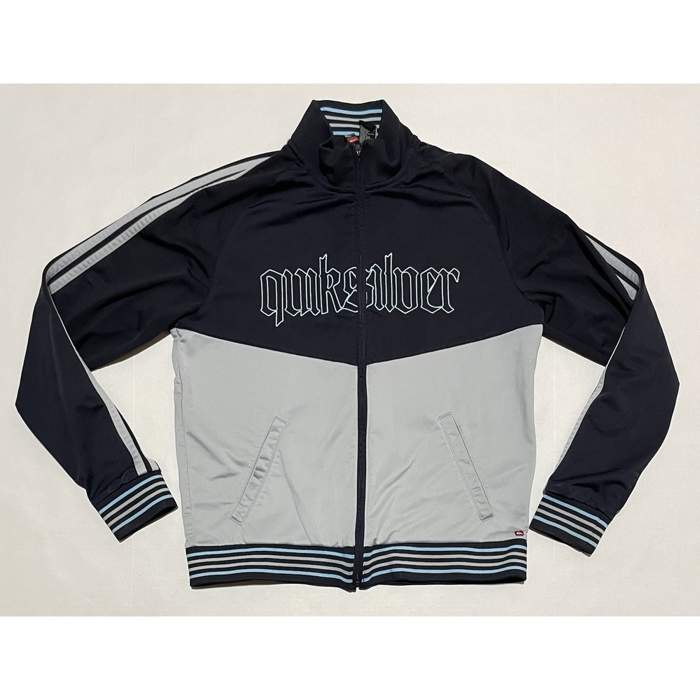 Vintage Quiksilver Track Fleece Full Zip Size‎ Medium Y2k Skate Jacket READ